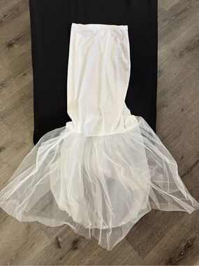 White Mermaid Tulle Petticoat Hoop Slip